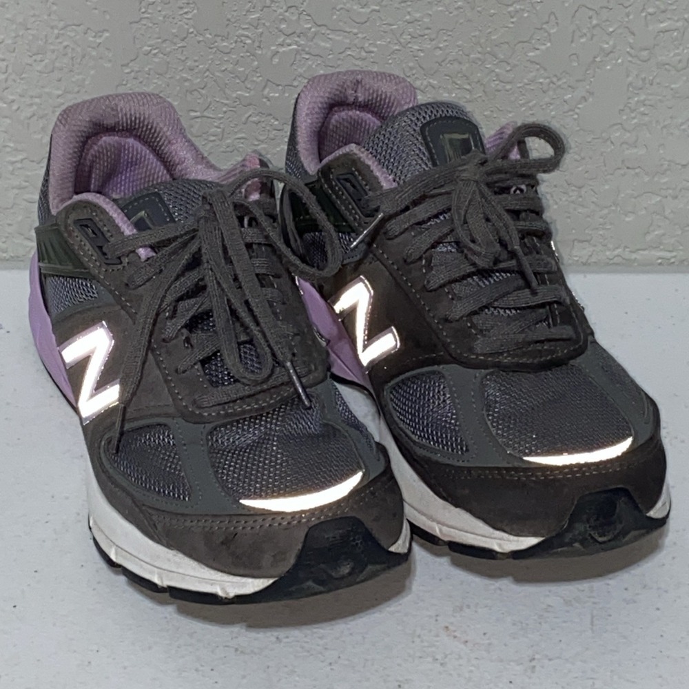 New Balance 990V4 NB Running Shoes Sneakers Gray Purple Women Size‎ 8.5 D USA